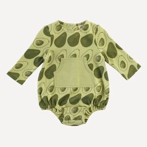 Kate Quinn Long Sleeve Kanga Bubble Bodysuit 70s Avocado 12-18 18-24 mos NEW